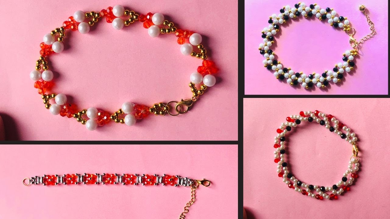 4 beautiful beads bracelet tutorial step by step in one video #video # ...