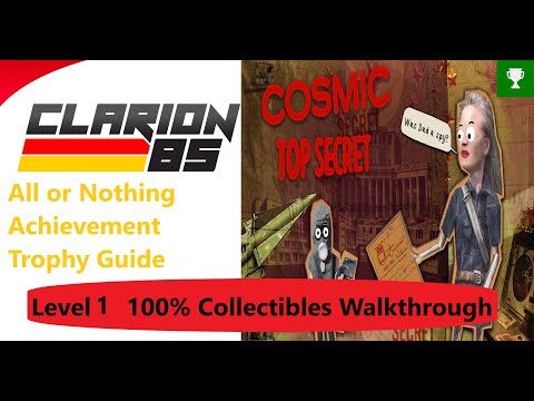 Cosmic Top Secret Level 1 All Collectibles 100% Walkthrough All or Nothing Achievement Trophy Guide