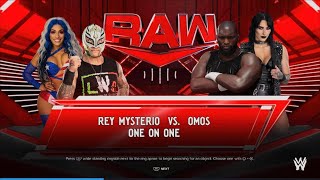 WWE 2K24 Rey Mysterio w/ Zelina Vega vs Omos w/ Rhea Ripley 3/25/2024
