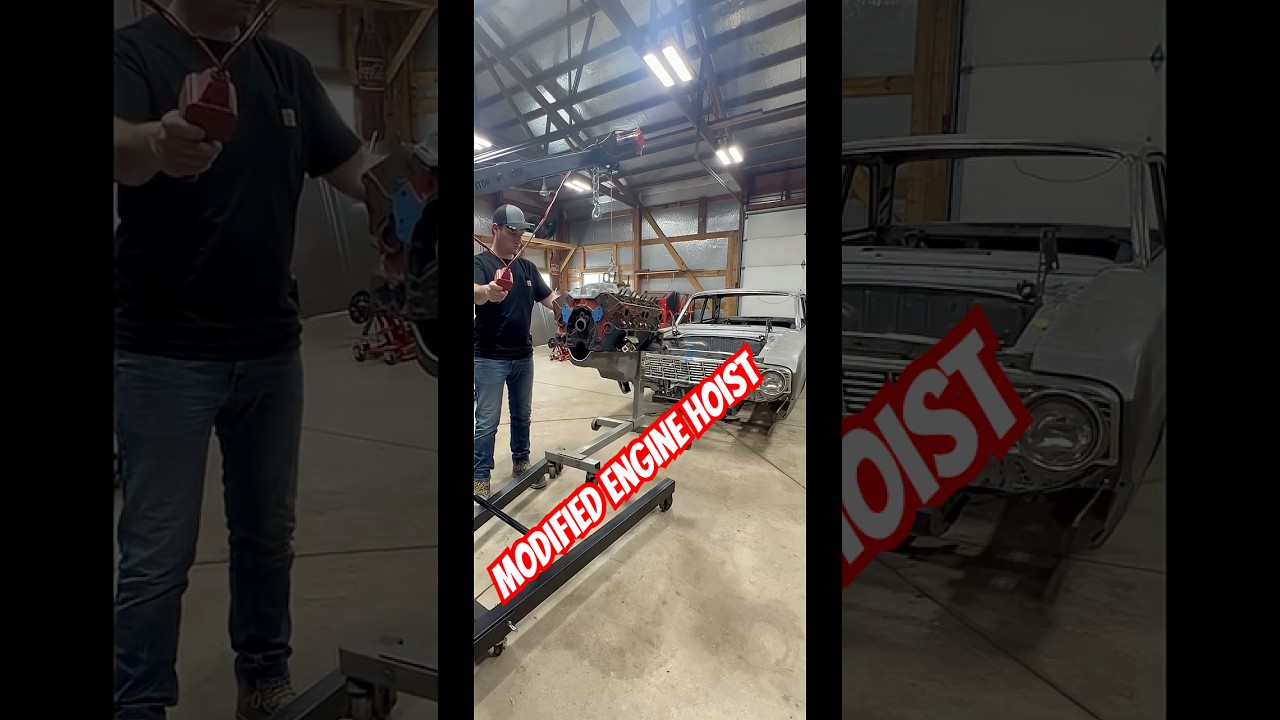 Welded a Winch to My Harbor Freight Engine Hoist 💪 | Lifting a Small Block Chevy