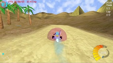 SuperTuxKart 0.8.1 Shifting Sands reverse 6 times speed
