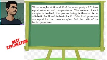 Three samples A, B and C of the same gas ( 1.5) have equal volumes and temperatures. The volume