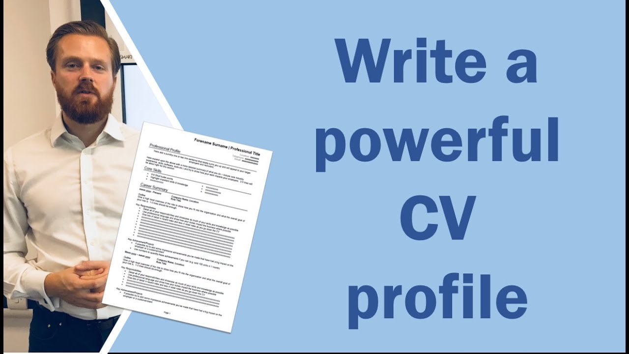  Update New  How to write a CV profile [or personal statement] and get noticed