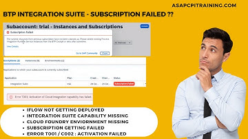 BTP Integration suite error |  Subscription fail | Tenant setup