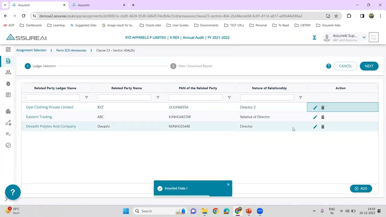 7.3.2.  3CD Annexures-Clause 23 – Section 40A(2b)