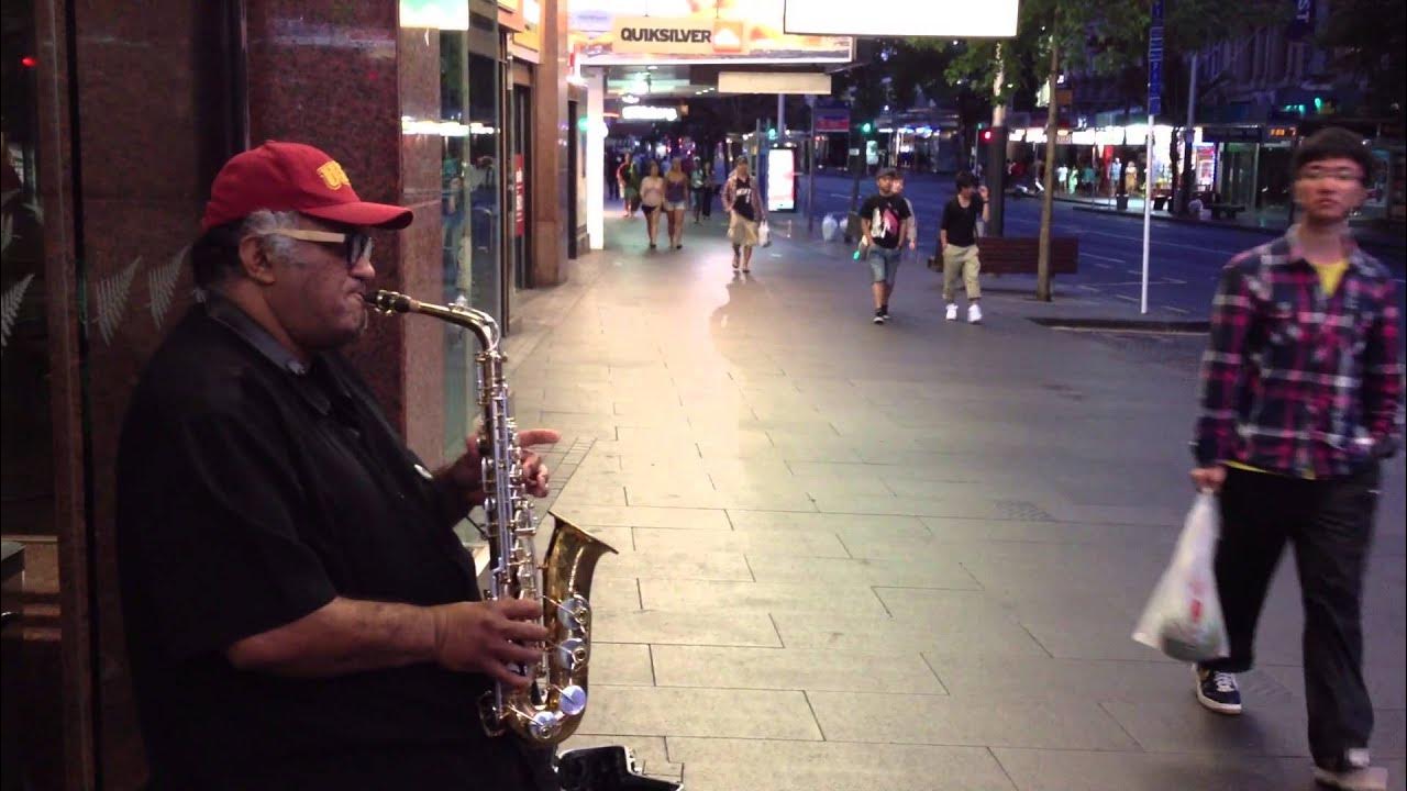 Awesome saxophone downtown Auckland YouTube