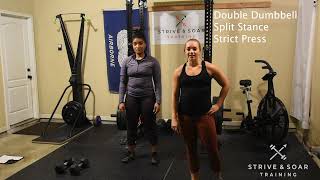 Celebrity Double Dumbbell Split Stance Strict Press Wealth