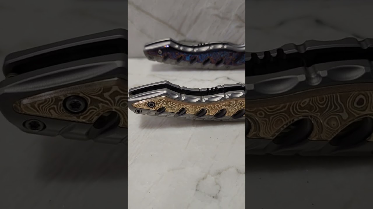 Maxace Midnightcat cat  studios Hive 2.0 in Timascus and Mokume, Satin and Mirror Blade!