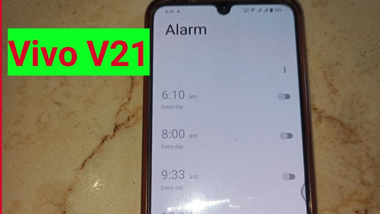 How To OFF alarm in Vivo V21 Vivo v21 me Alarm kaise Off kare YouTube