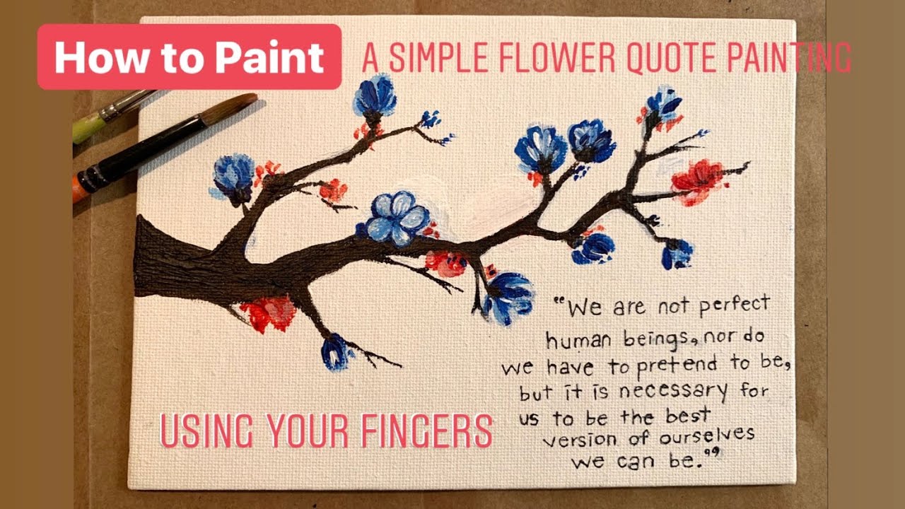 How to Paint A Simple Flower Quote Painting YouTube