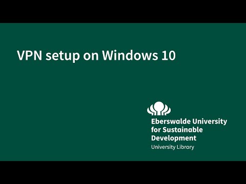 VPN setup on Windows 10 HNE Eberswalde