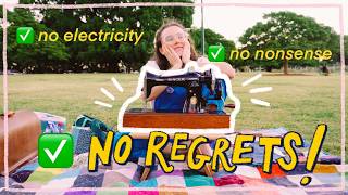 trying a HUMAN POWERED sewing machine! (no electricity needed)