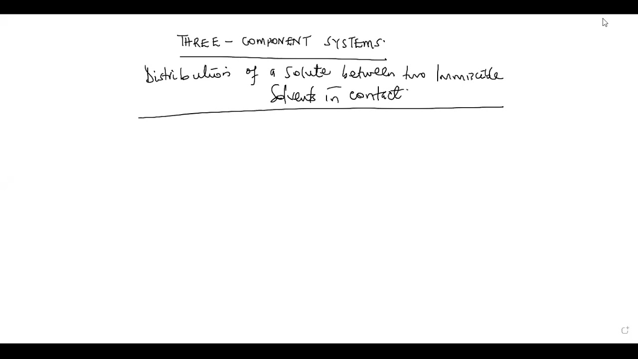 PHASE EQUILIBRIA: THREE - COMPONENT PHASE (LESSON 10): DISTRIBUTION LAW/PARTITION LAW.