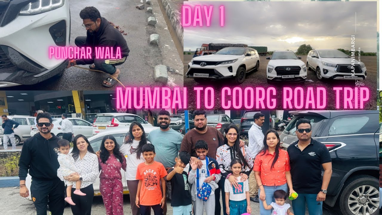 Mumbai to Coorg road trip Day 1 , more than 12 hours Driving to reach between mumbai to Coorg .