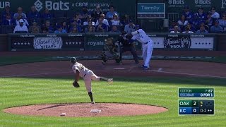 OAK@KC: Cotton fans Escobar, side in the 5th