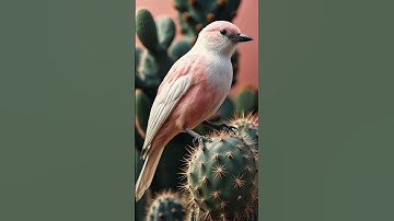 Chú chim màu hồng trên cây xương rồng - A bird on cactus AI #ai #aibirds
