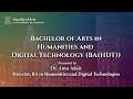 Hku faculty of arts bachelor of arts in humanities and digital technologies ba.t