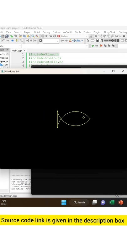 Moving a fish animation using C language in computer graphics. - YouTube