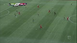 Diagonal Ball to back post, runner in between left back and center back