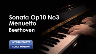 Beethoven: Sonata No. 7, Op.10 No. 3, Menuetto | Slow Piano Tutorial | Intermediate