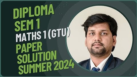 Diploma Sem 1 ||Gtu Maths 1 || 4300001 Paper Solution || Summer 2024 06/06/2024|| #gtudiploma #gtu