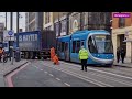 Lorry and tram collide on Broad Street, sparking widespread traffic chaos