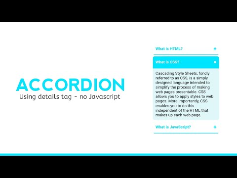 How to create an Accordion using HTML and CSS [details tag] - No Javascript || Codser Run