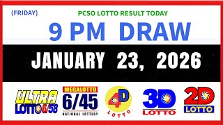 Lotto Result Today 9pm Draw January 23, 2026 PCSO 