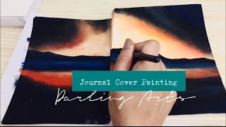 Painting Journal Cover / Acrylic Painting / How to Paint Sunsets