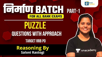 Puzzle | Reasoning Questions with Approach | Target RRB PO 2021 | Saloni Rastogi