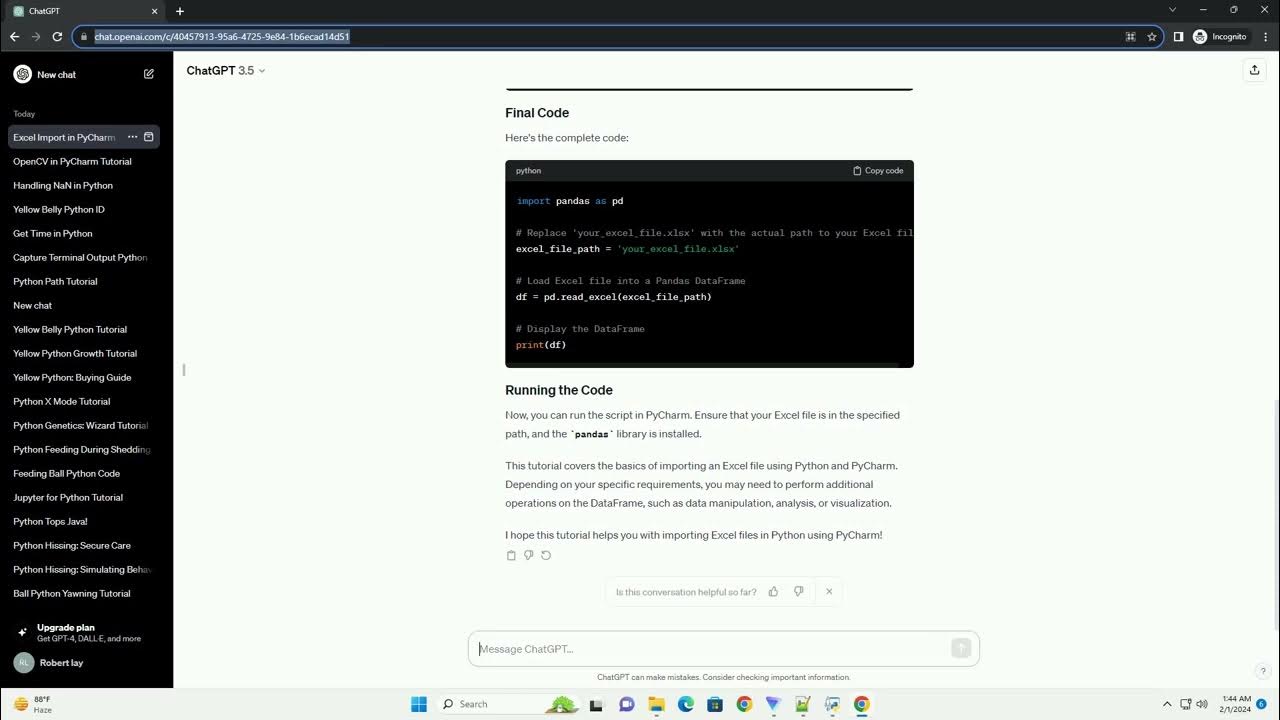 how to import excel file in python using pycharm - YouTube