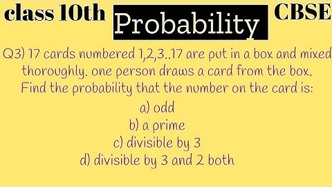 Probability|| class 10th maths || Probability questions pt 3