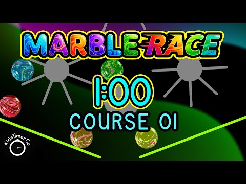 1 Minute Epic Marble Race Timer! 🏆🌈 Real 2D Simulation Visual Timer