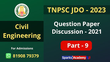 TNPSC JDO Question Paper Discussion Series Part - 9 I Civil EnggI Admissions Open for TNPSC Overseer