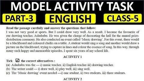 Class-5 Model Activity Task English PART-3 || Model Activity 2021 || My পাঠশালা