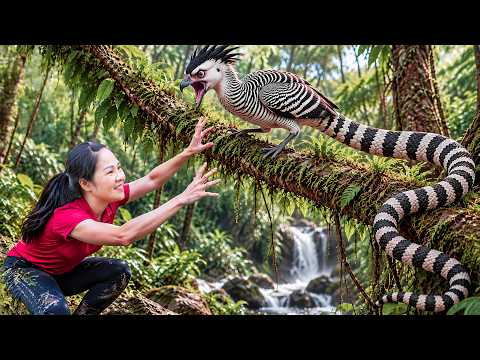Harvesting Rare Wild Snake-Tailed Chicken Deep in Hidden Forest | 100-Day Survival Adventure!