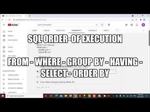 SQL Query   Order of Execution