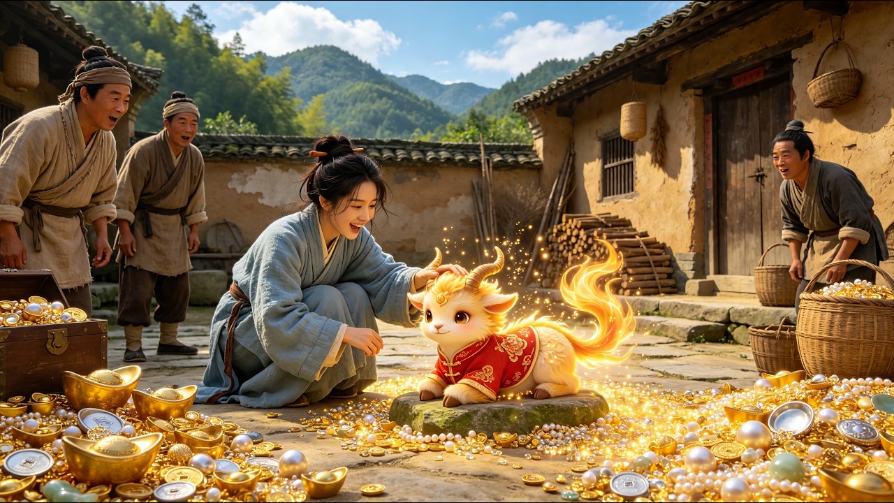 Found a Nian beast by the roadside! From then on, the whole family was blessed with fortune and misfortune faded away. In the end, they discovered she was the emperor's own daughter, and her father tearfully begged her to return to the palace!