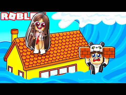 Ev Yap ve Tsunamiden Kurtul !! Roblox Build to Survive the Tsunami 🌊