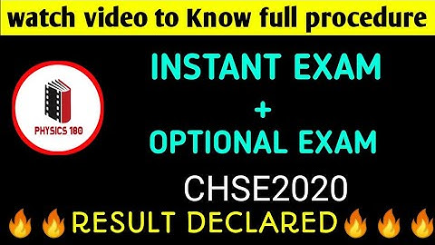 182#Instant exam 2020 results declared #chse +2instant & optional exam results out#physics180