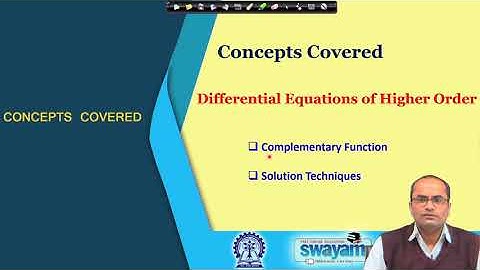 Lecture 57  Solution of Higher Order Homogeneous Linear Equations