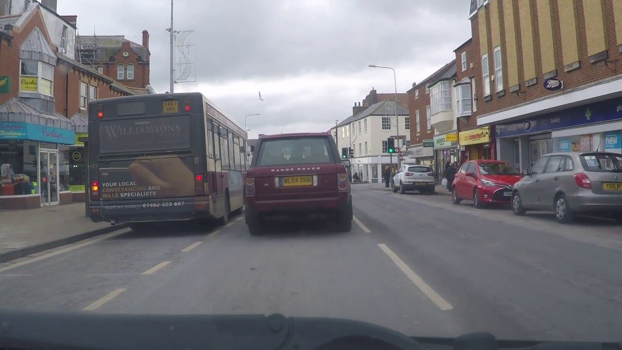 Yorkshire by car Bridlington Town Centre departure south YouTube