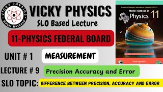11 Class Physics|Unit#1|Lecture#9|Precision, Accuracy and Error|Federal Board|N.B.F|Vicky Physics 