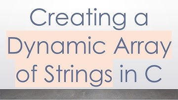 Creating a Dynamic Array of Strings in C
