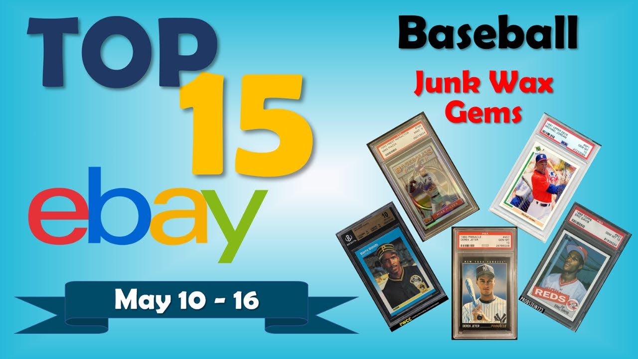 TOP 15 Junk Wax Era Baseball Cards Weekly Sales May 10 16, Ep 25a