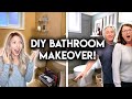 EXTREME SMALL BATHROOM MAKEOVER | DIY WALL MOULDING