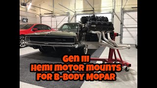 GEN III Hemi Motor Mounts for B-Body Mopar - 1968 Charger