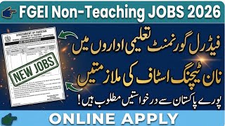 Govt Jobs 2026 Pakistan | FGEI Teaching Jobs Apply Online Complete Guide