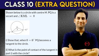 Shown below is a circle with centre M. PQ is a secant and ∠KML = θ. (i) Show that, when θ = 0°