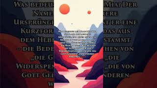 Was Bedeutet Der Name Mia?